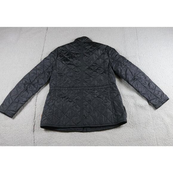 Coach Quilted Jacket Womens Small Black Diamond Puffer Zip Up Button - Picture 2 of 8